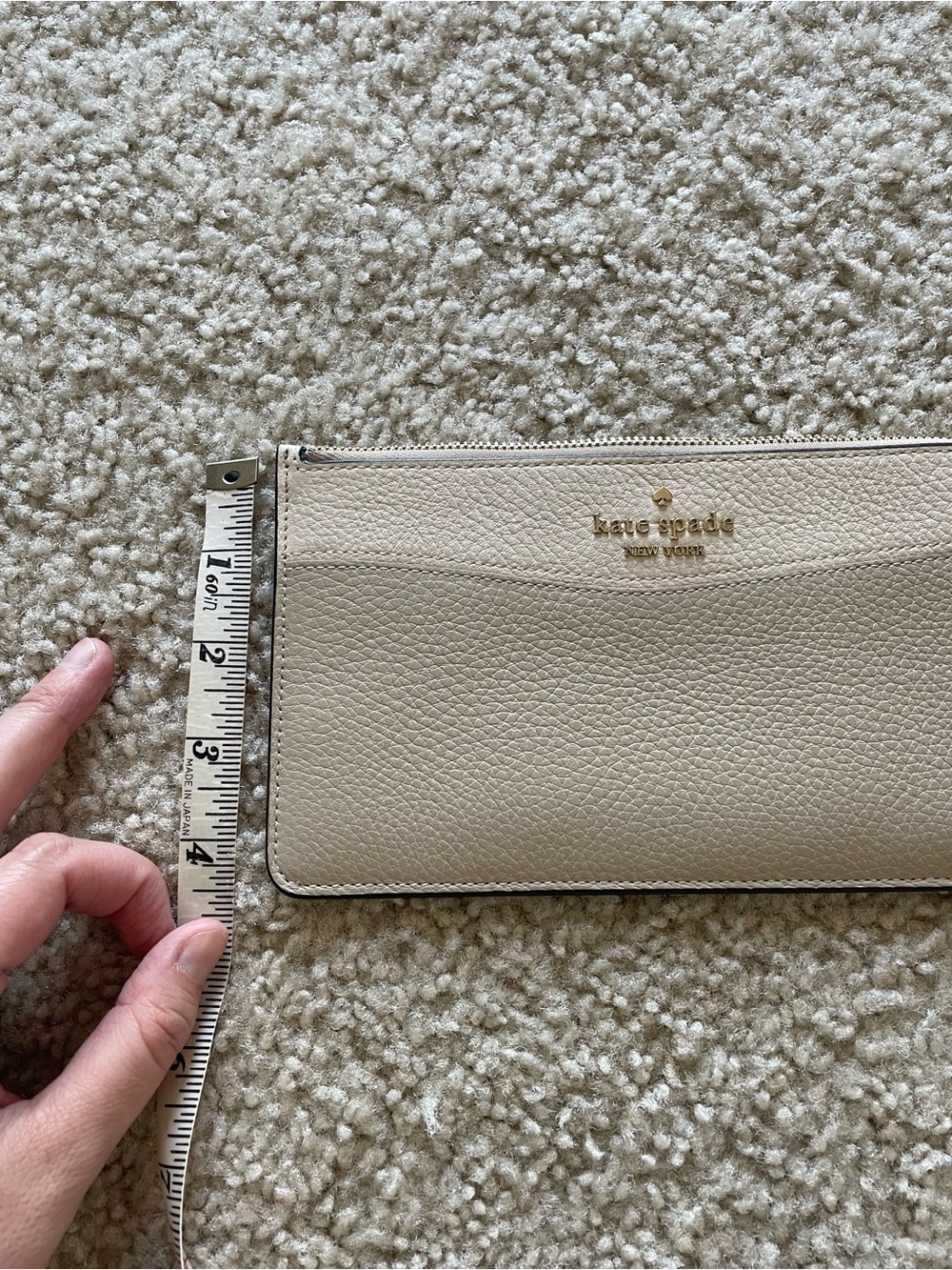 Kate Spade Cream Pebbled Leather Wristlet View 5